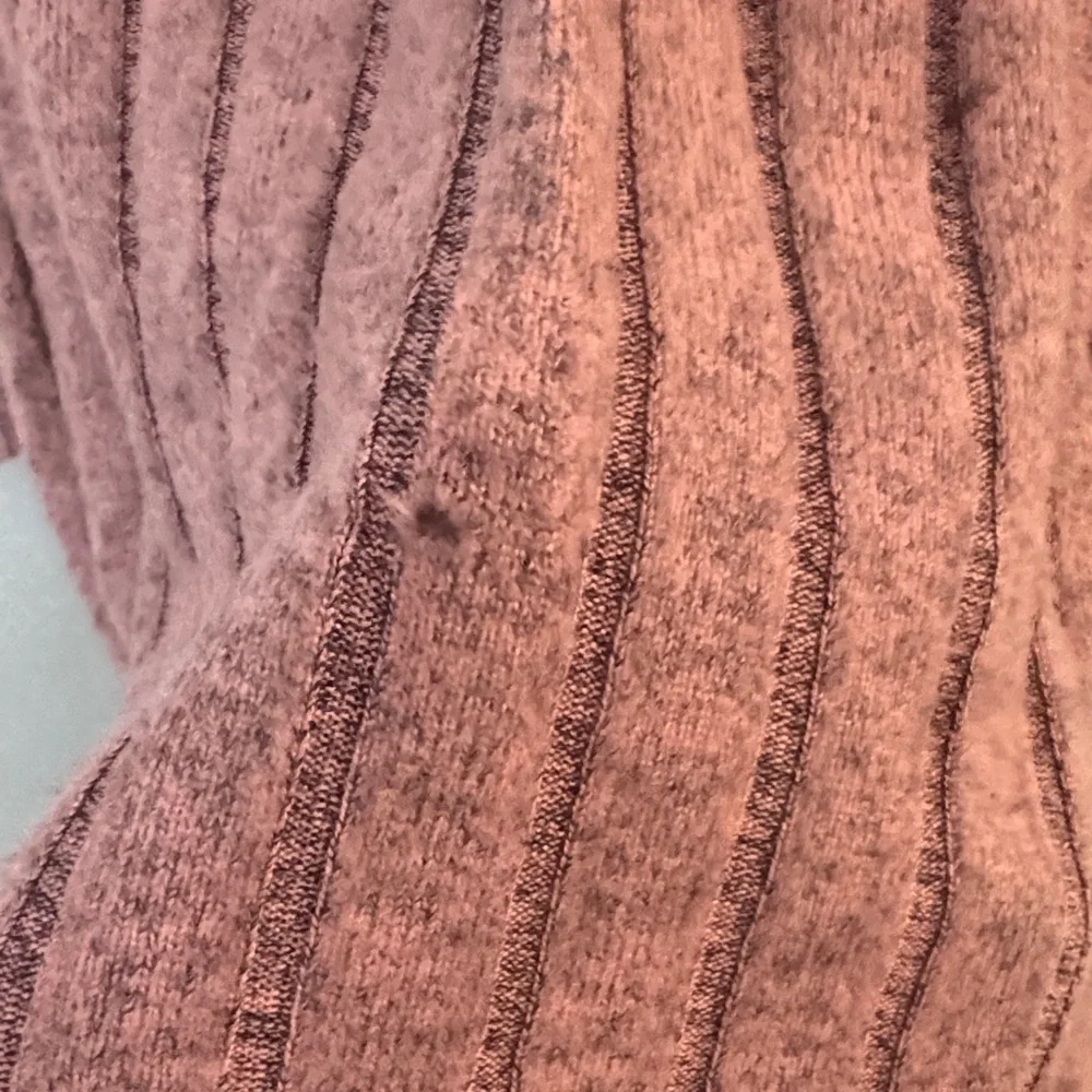 Pink Ribbed Top with Sheer Polka Dot Sleeves